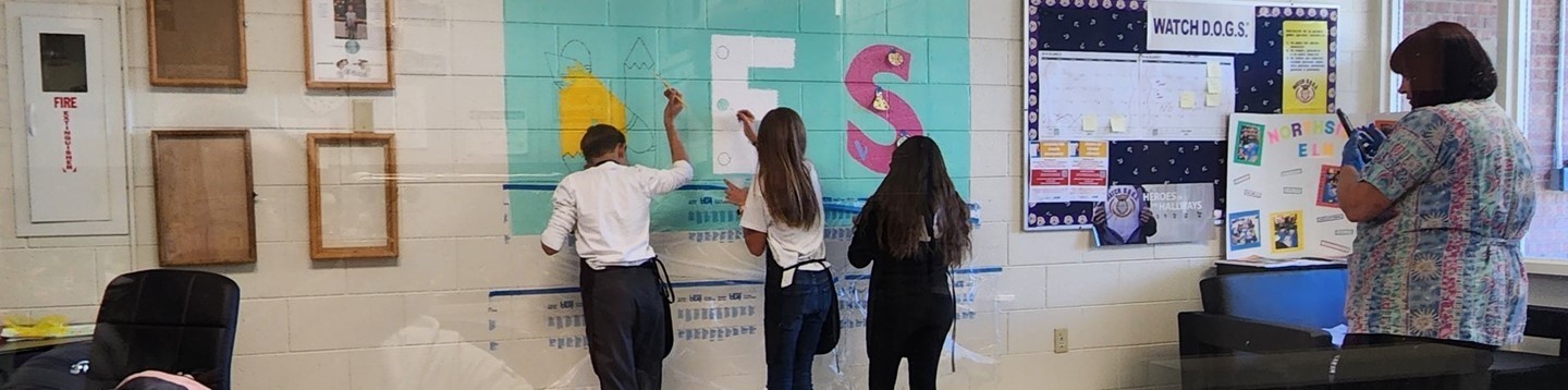 Navigators working on our Mural