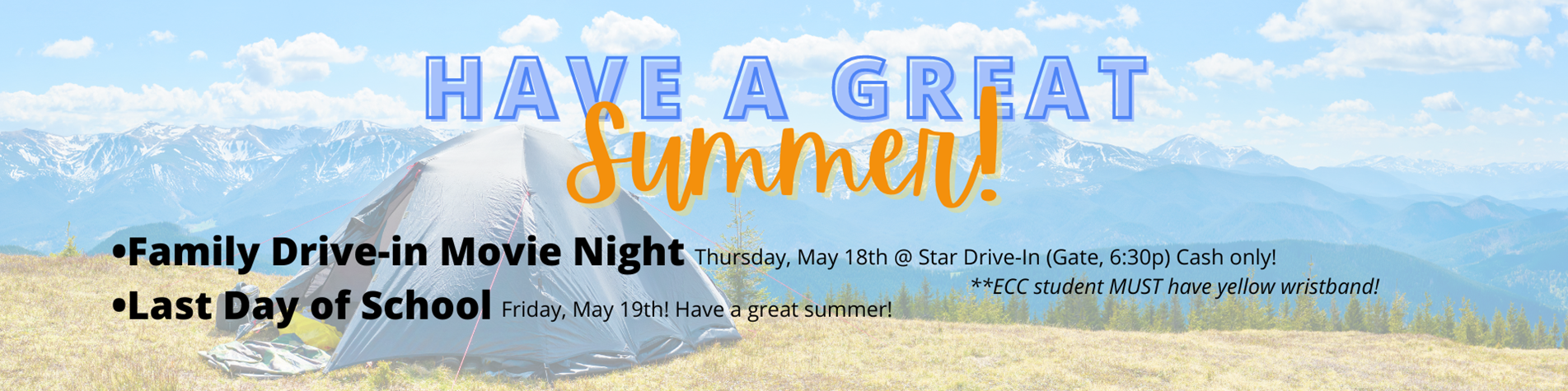 Star Drive-In Movie Night is Thursday May 18th, Last Day of Preschool is Friday May 19th