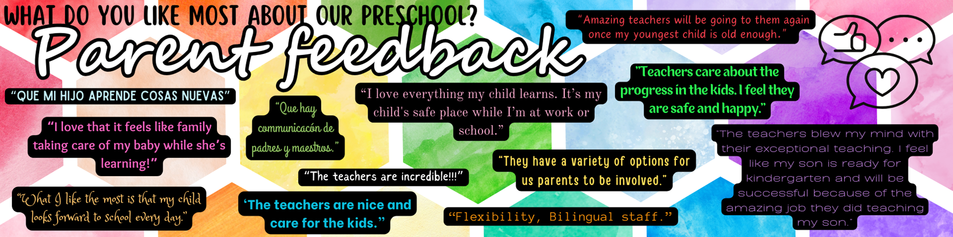Feedback from the parent survey