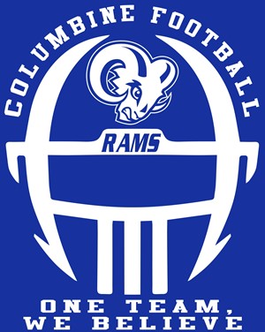 Columbine Football Rams - One Team, We Believe logo