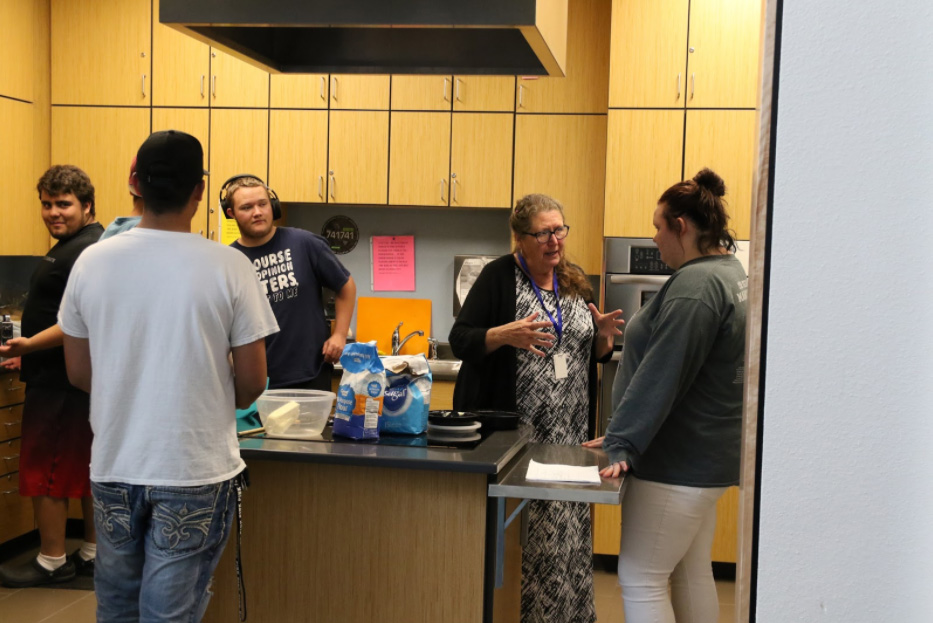 Students in kitchen